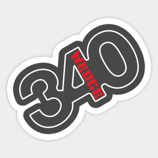 340 Wedge - Badge Design (Reverse) Sticker